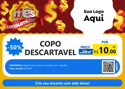 Modelo de Cartaz para Cartaz A4 Horizontal com o tema Mês do consumidor para Embalagens