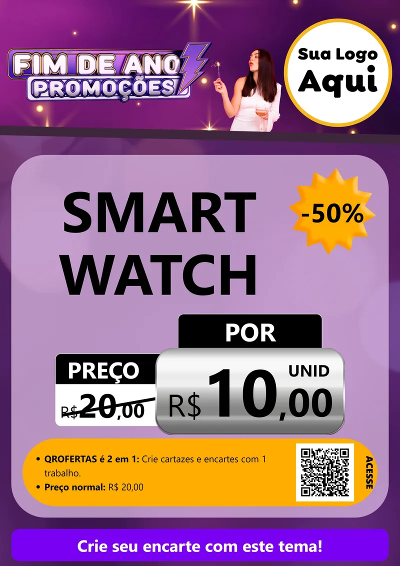 Modelo de Cartaz para Cartaz A4 Vertical com o tema Fim de Ano Promoções para Informática