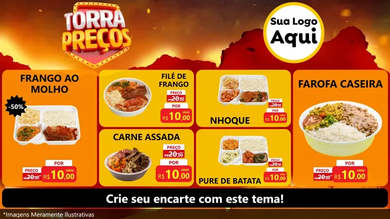 Modelo de TV para TV Horizontal com o tema Torra Preços para Restaurante