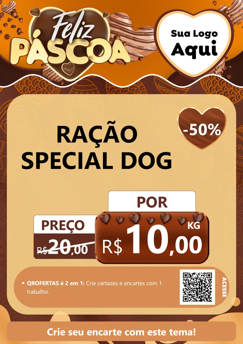 Modelo de Cartaz para Cartaz A4 Vertical com o tema Feliz Páscoa para Pet Shop
