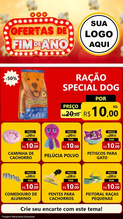 Modelo de Rede Social para Stories com o tema Ofertas de Fim de Ano para Pet Shop
