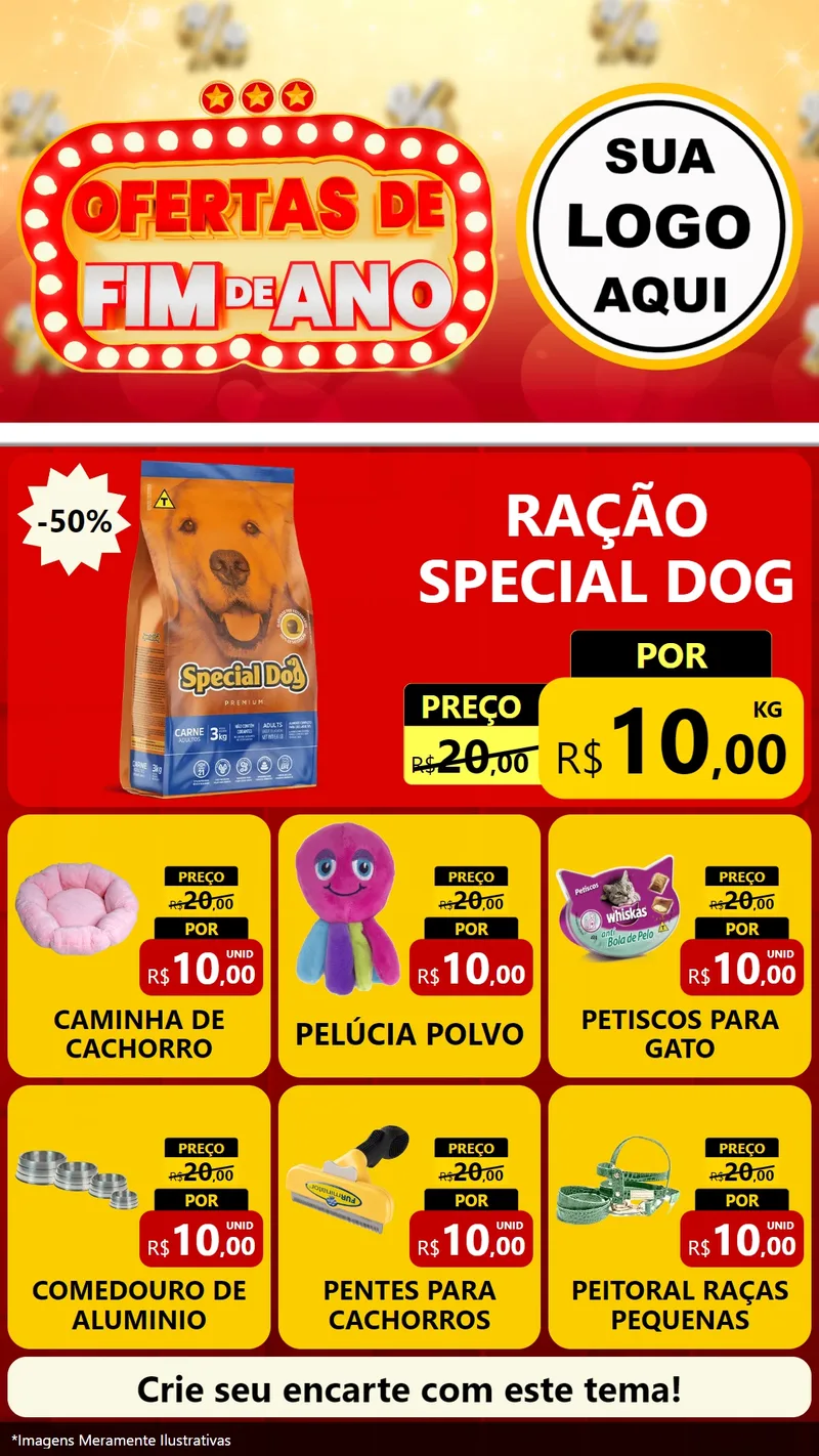 Modelo de Rede Social para Stories com o tema Ofertas de Fim de Ano para Pet Shop