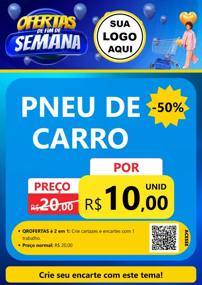 Modelo de Cartaz para Cartaz A4 Vertical com o tema Ofertas de Fim de Semana para Auto peças