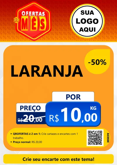 Modelo de Cartaz para Cartaz A4 Vertical com o tema Ofertas do Mês para Hortifrúti