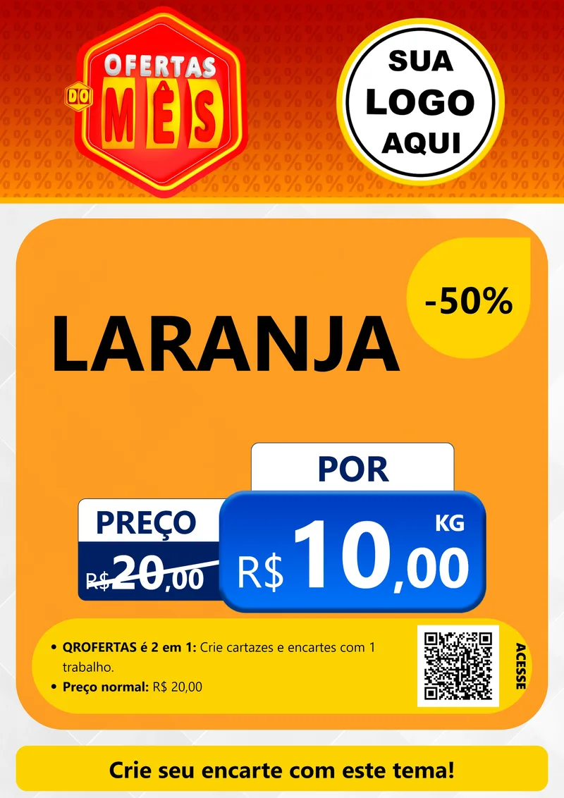 Modelo de Cartaz para Cartaz A4 Vertical com o tema Ofertas do Mês para Hortifrúti