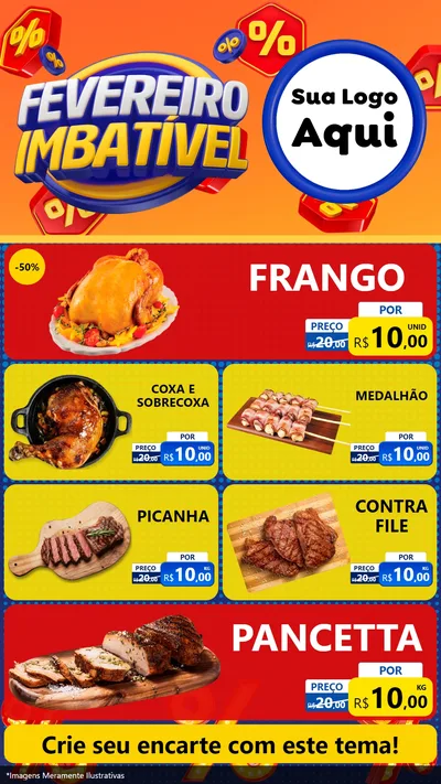 Modelo de TV para TV Vertical com o tema Fevereiro Imbatível para Assados