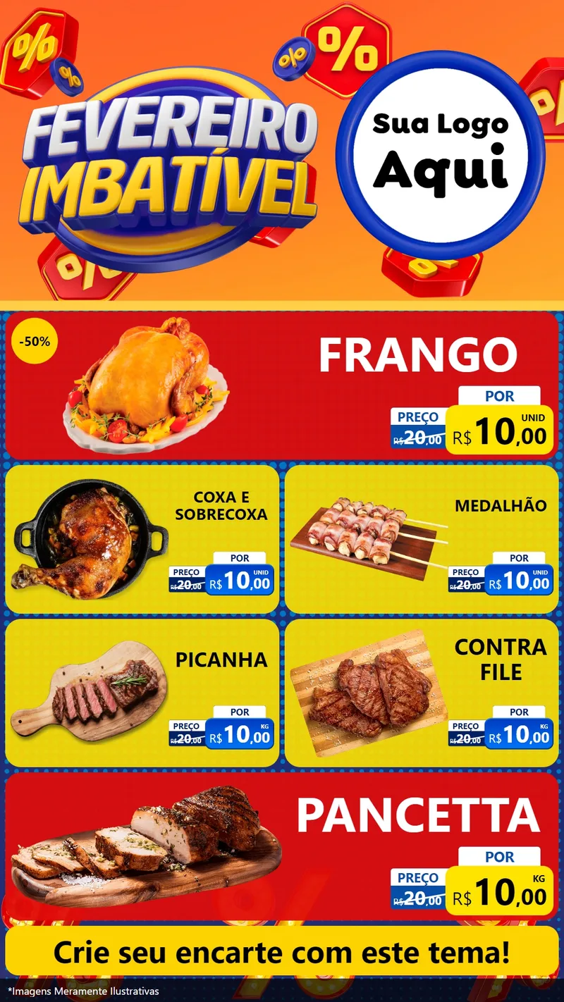 Modelo de TV para TV Vertical com o tema Fevereiro Imbatível para Assados