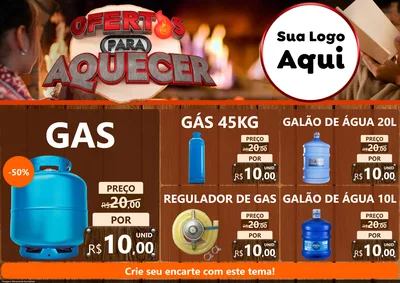 Modelo de Encarte para Encarte A4 Horizontal com o tema Ofertas Para Aquecer para Água e gás