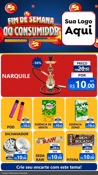 Modelo de Rede Social para Stories com o tema Fim de Semana do Consumidor para Tabacaria