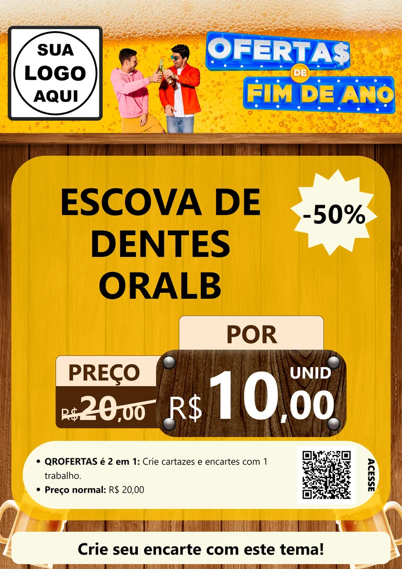 Modelo de Cartaz para Cartaz A4 Vertical com o tema Ofertas de Fim de Ano para Higiene Pessoal