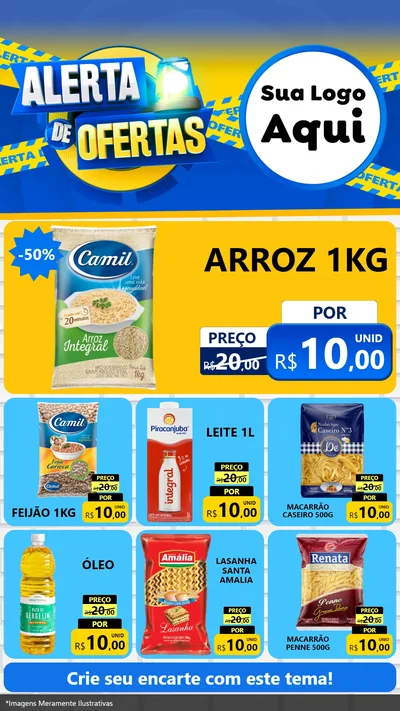 Modelo de Rede Social para Stories com o tema Alerta de Ofertas para Supermercado