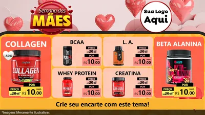 Modelo de TV para TV Horizontal com o tema Semana das Mães para Suplementos alimentares
