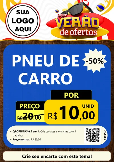 Modelo de Cartaz para Cartaz A4 Vertical com o tema Super Verão de Ofertas para Auto peças