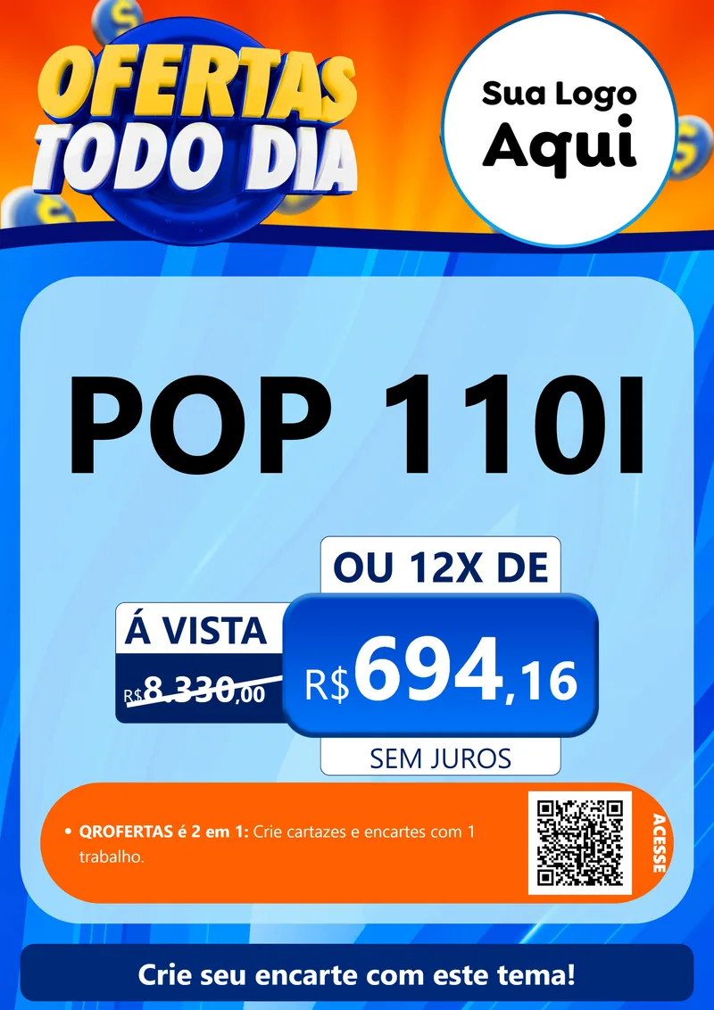 Modelo de Cartaz para Cartaz A4 Vertical com o tema Ofertas Todo Dia para Concessionaria de Motos