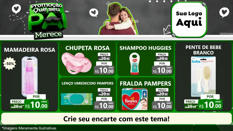 Modelo de TV para TV Horizontal com o tema Promoção Que seu Pai Merece para Bebês