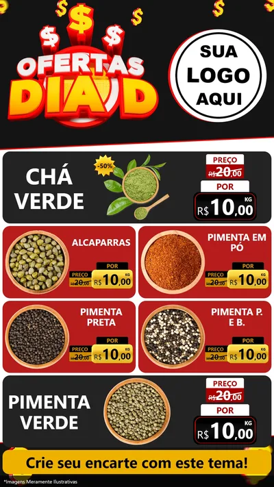 Modelo de TV para TV Vertical com o tema Ofertas Dia D para Produtos Naturais