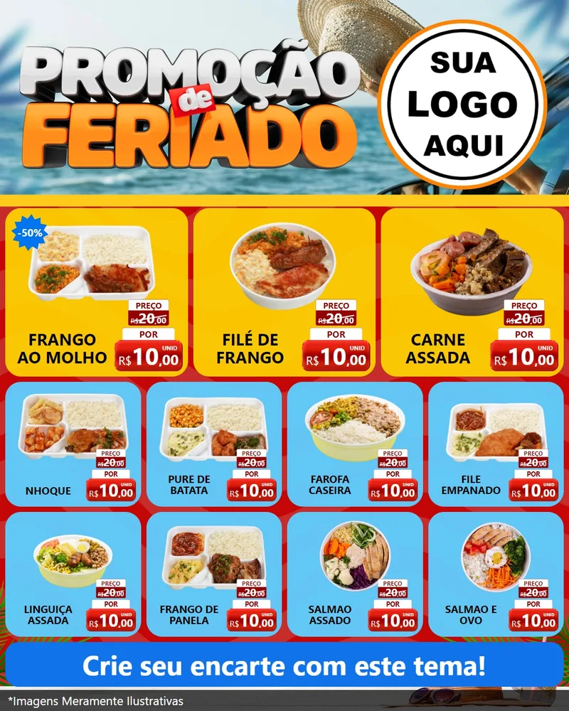 Modelo de Rede Social para Feed Instagram com o tema Promoção de Feriado para Restaurante