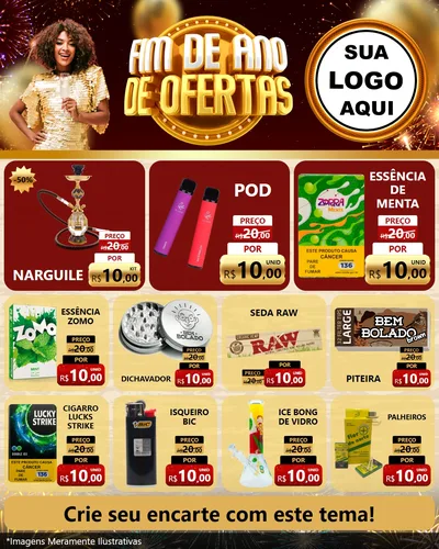 Modelo de Rede Social para Feed Instagram com o tema Fim de Ano de Ofertas para Tabacaria