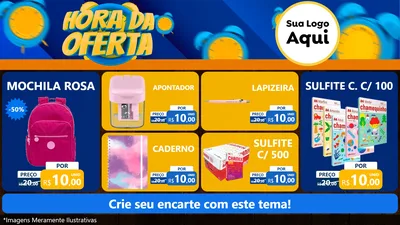 Modelo de TV para TV Horizontal com o tema Hora da Oferta para Papelaria