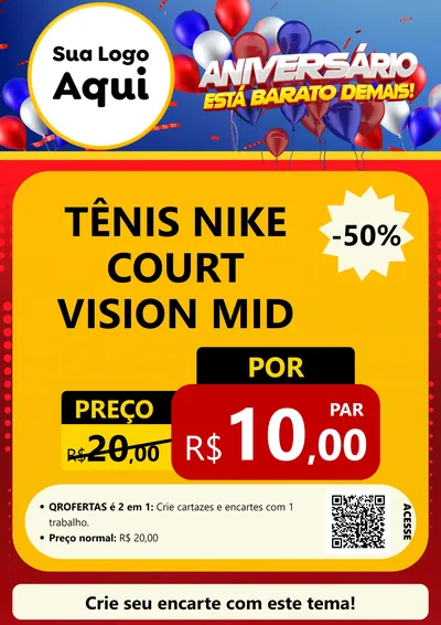 Modelo de Cartaz para Cartaz A4 Vertical com o tema Aniversário para Calçados