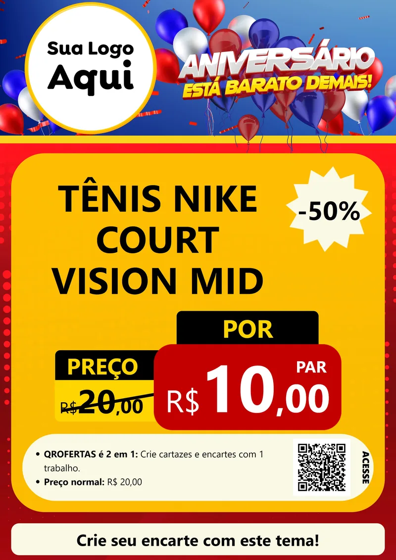 Modelo de Cartaz para Cartaz A4 Vertical com o tema Aniversário para Calçados