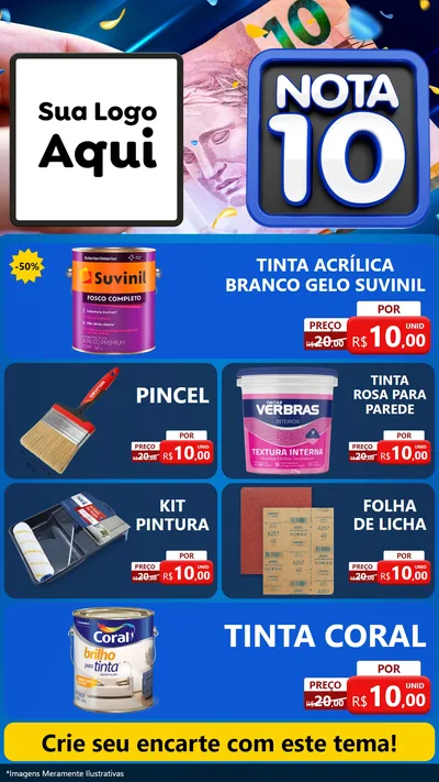 Modelo de TV para TV Vertical com o tema Nota 10 para Tintas e Ferramentas