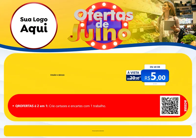 Modelo de Cartaz para Cartaz A4 Horizontal com o tema Ofertas de Julho para Móveis e Eletro