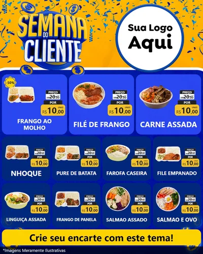 Modelo de Rede Social para Feed Instagram com o tema Semana do Cliente para Restaurante