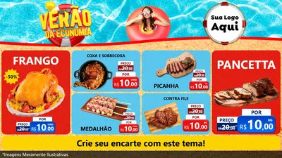 Modelo de TV para TV Horizontal com o tema Verão da Economia para Assados