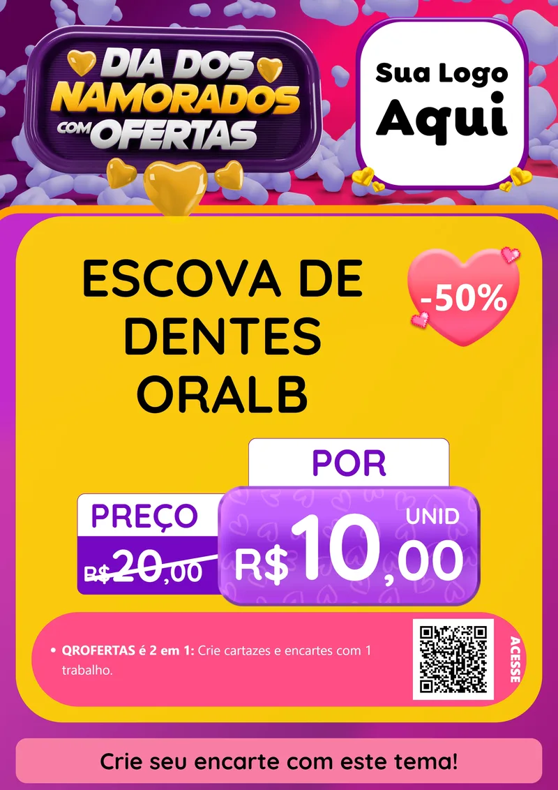 Modelo de Cartaz para Cartaz A4 Vertical com o tema Dia Dos Namorados Com Ofertas para Higiene Pessoal