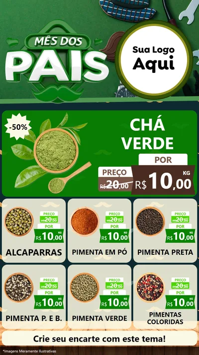 Modelo de Rede Social para Stories com o tema Mês dos Pais para Produtos Naturais