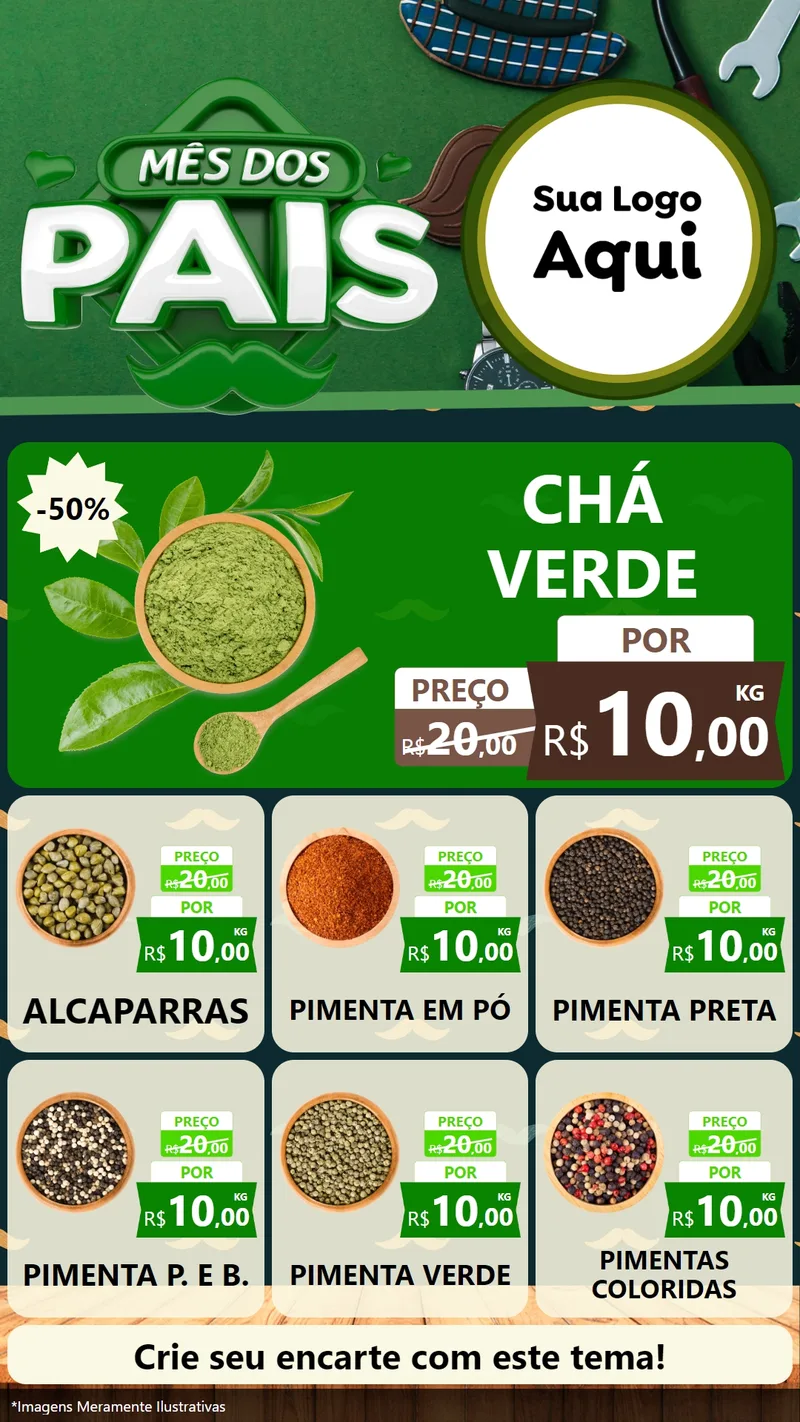 Modelo de Rede Social para Stories com o tema Mês dos Pais para Produtos Naturais