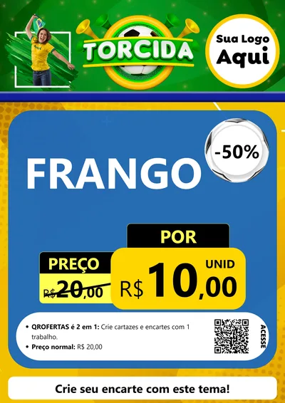 Modelo de Cartaz para Cartaz A4 Vertical com o tema Torcida para Assados