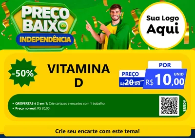 Modelo de Cartaz para Cartaz A4 Horizontal com o tema Preço Baixo de Independência para Farmácia