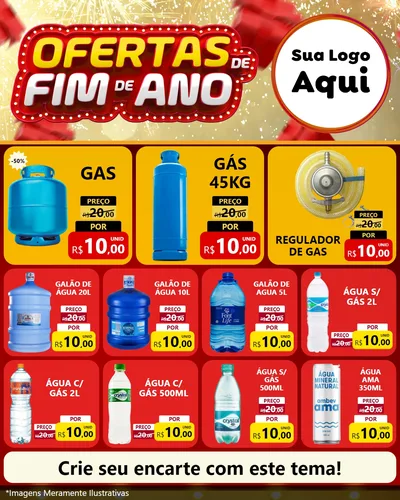 Modelo de Rede Social para Feed Instagram com o tema Ofertas de Fim de Ano para Água e gás