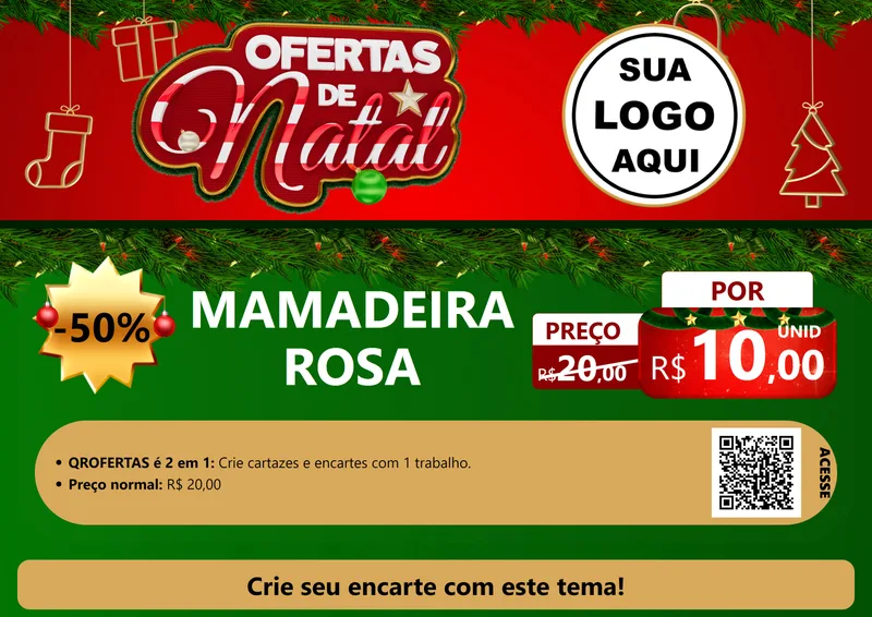 Modelo de Cartaz para Cartaz A4 Horizontal com o tema Ofertas de Natal para Bebês