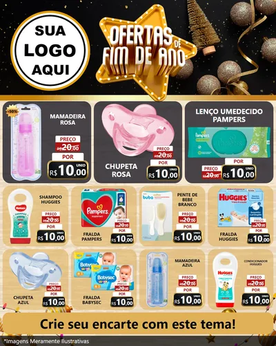 Modelo de Rede Social para Feed Instagram com o tema Ofertas de Fim de Ano para Bebês