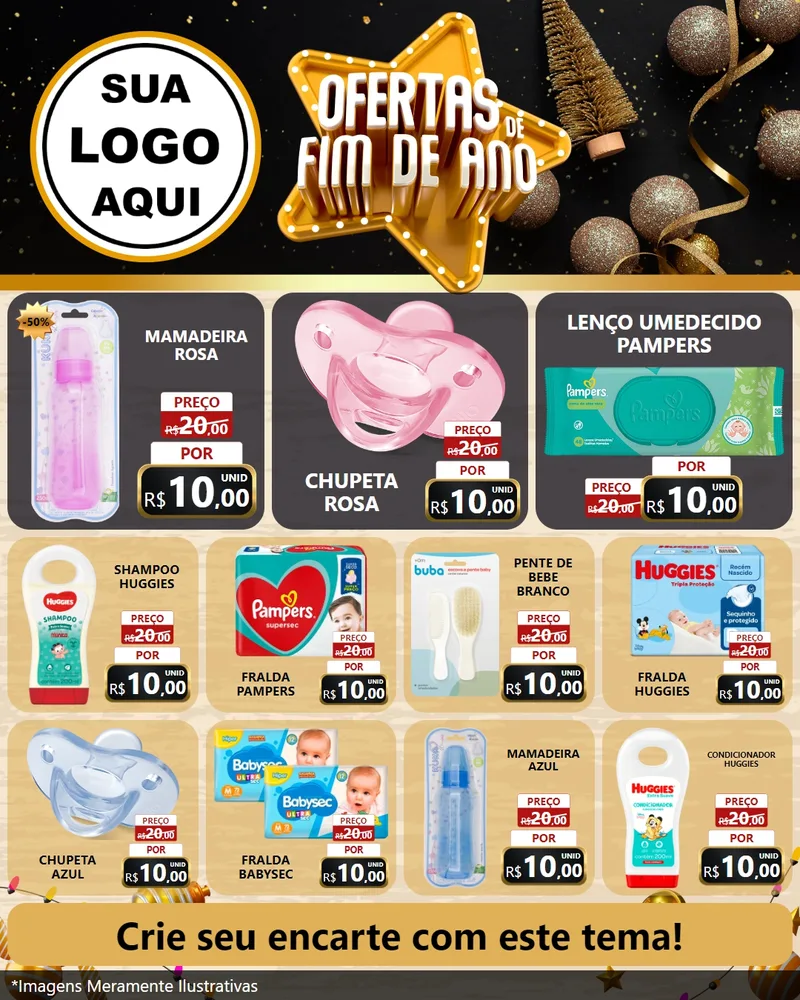 Modelo de Rede Social para Feed Instagram com o tema Ofertas de Fim de Ano para Bebês