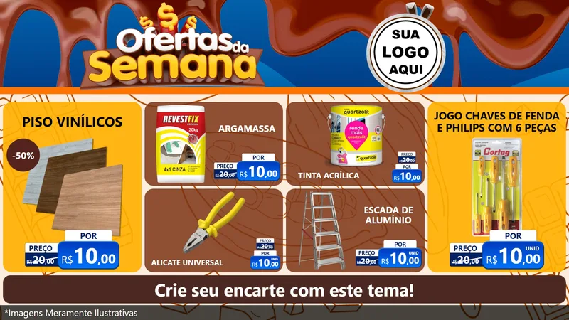 Modelo de TV para TV Horizontal com o tema Ofertas da Semana - Páscoa para Material para Construção