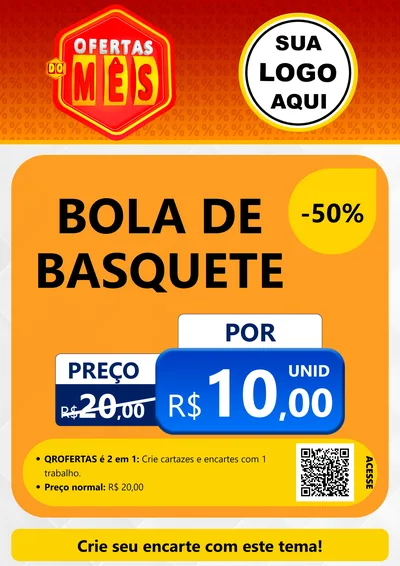 Modelo de Cartaz para Cartaz A4 Vertical com o tema Ofertas do Mês para Artigos Esportivos