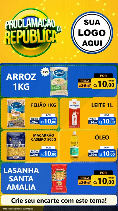 Modelo de TV para TV Vertical com o tema Proclamação da República para Supermercado