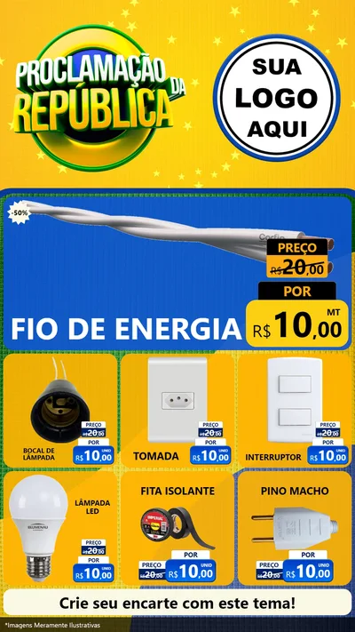 Modelo de Rede Social para Stories com o tema Proclamação da República para Materiais Elétricos
