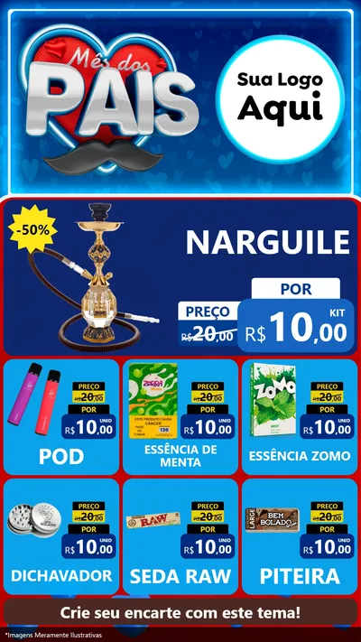 Modelo de Rede Social para Stories com o tema Mês Dos Pais para Tabacaria
