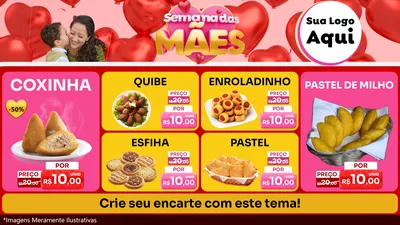 Modelo de TV para TV Horizontal com o tema Semana Das Mães para Salgadaria