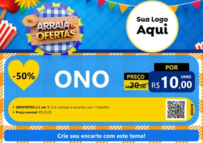 Modelo de Cartaz para Cartaz A4 Horizontal com o tema Arraiá de Ofertas para Óticas