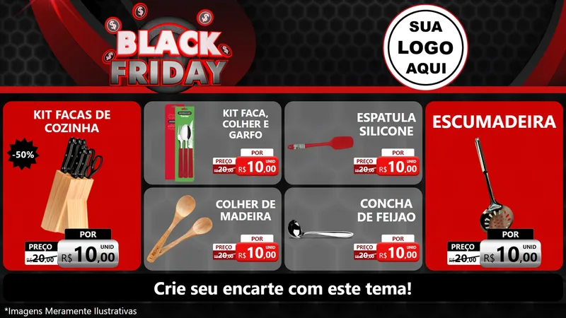 Modelo de TV para TV Horizontal com o tema Black Friday para Utilidades Domésticas