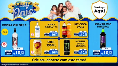 Modelo de TV para TV Horizontal com o tema Ofertas do Dia dos Pais para Distribuidora de bebidas