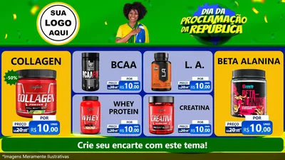 Modelo de TV para TV Horizontal com o tema Dia Da Proclamação Da República para Suplementos alimentares