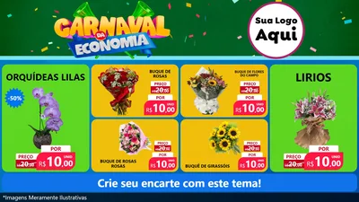 Modelo de TV para TV Horizontal com o tema Carnaval da Economia para Floricultura e jardim