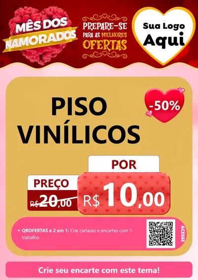 Modelo de Cartaz para Cartaz A4 Vertical com o tema Mês dos Namorados para Material para Construção